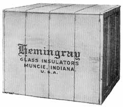 Hemingray Glass Insulators wooden packing box