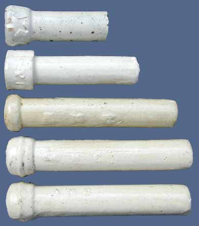 Glazed Pottery Tubes - "White"