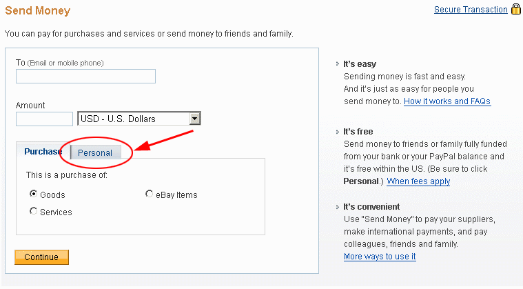 Paypal on sale money transfer