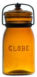 Pint GLOBE fruit jar in Amber