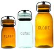 Assortment of GLOBE fruit jars