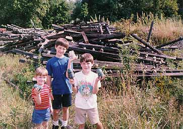 My three sons on an insulator hunting trip