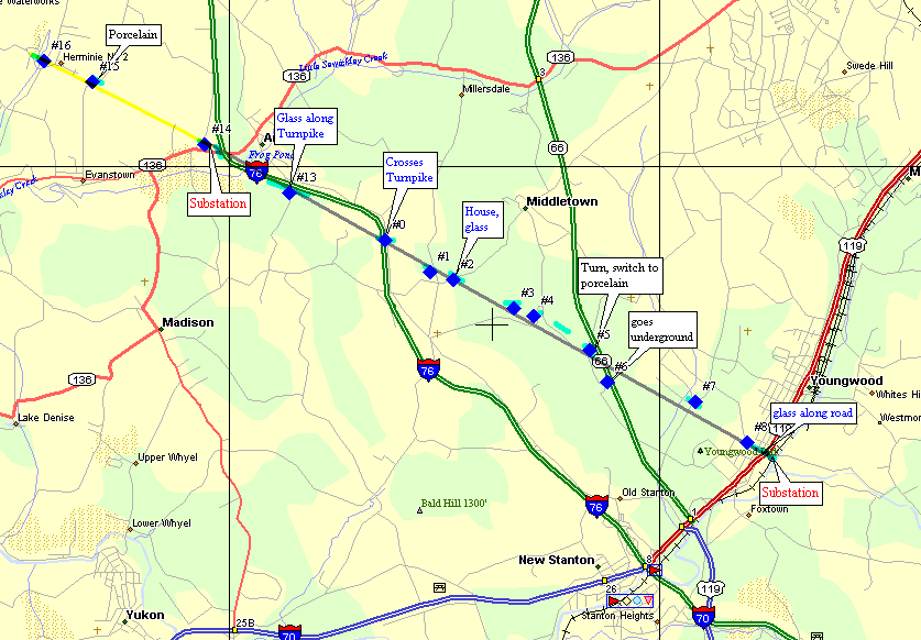 Map of the 0 Provo line