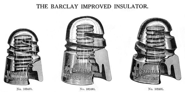 Brookfield CD 110, 147 & 150 style Barclay spiral groove insulators